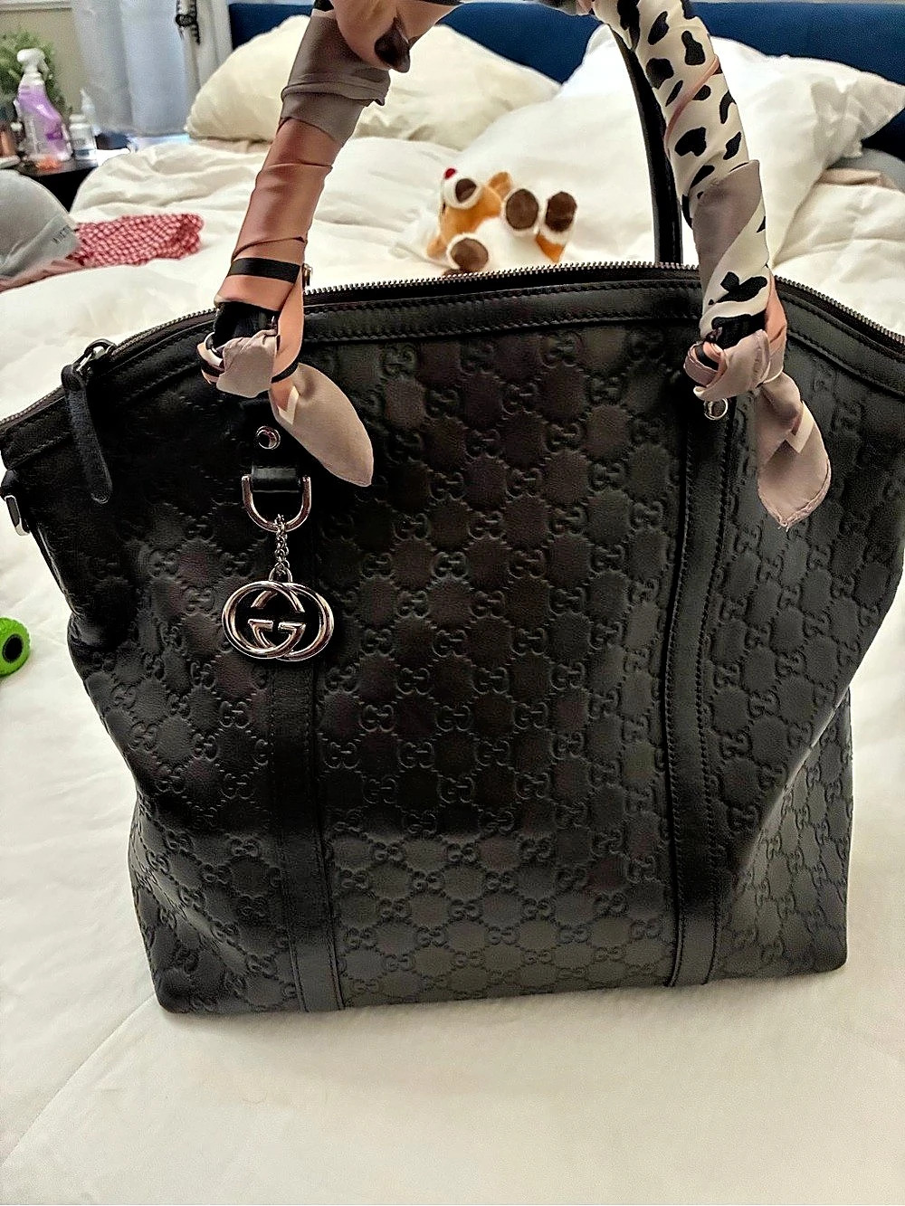 Gucci Guccissima Joy Medium Boston Tote Brown Leather